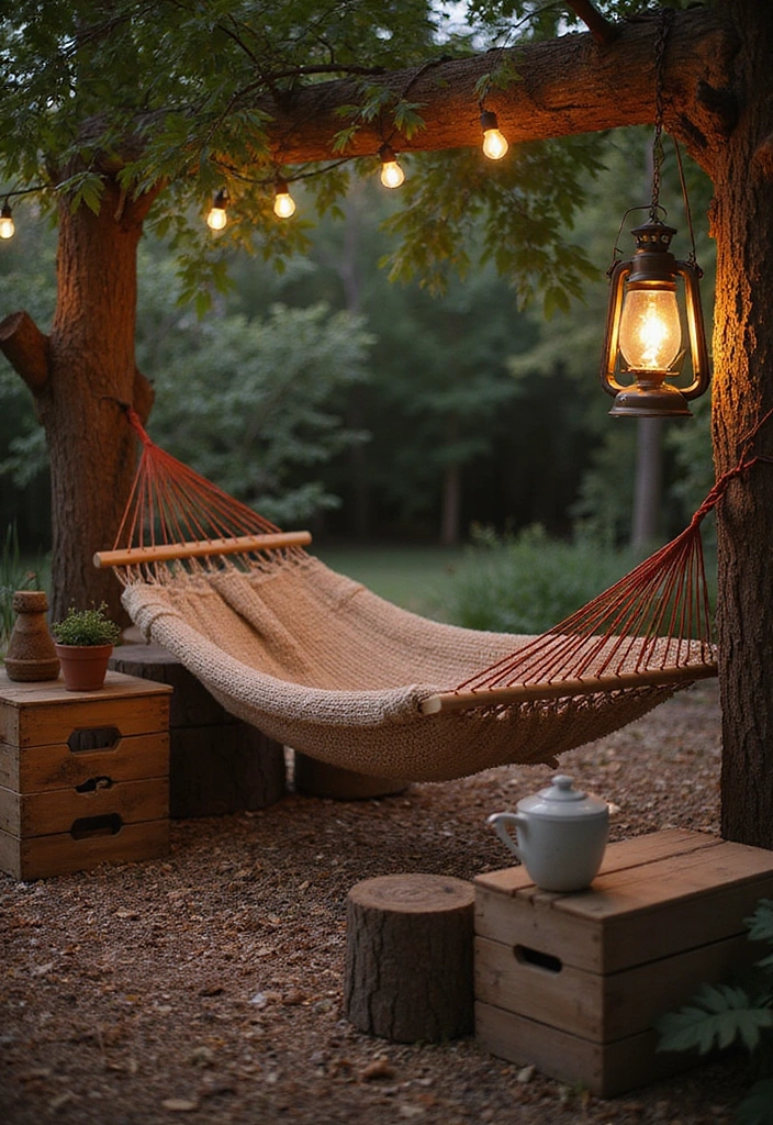 24 Hammock Ideas for Your Backyard: Elevate Your Outdoor Living - 7. Rustic Hammock Retreat