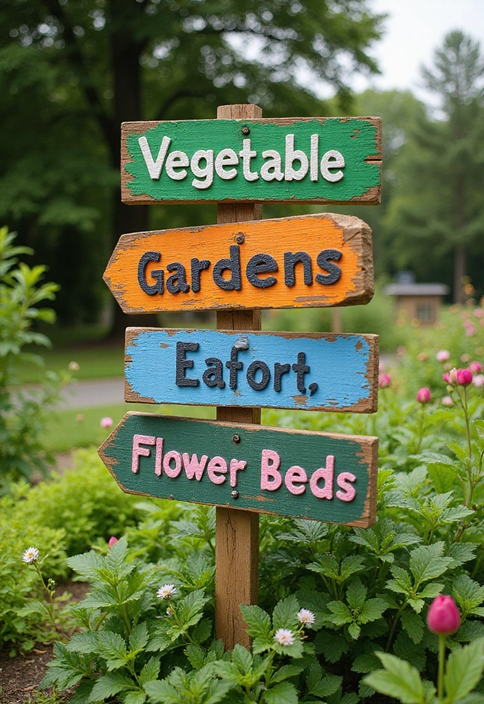 24 Minecraft Garden Ideas - 13. Pixelated Garden Signs