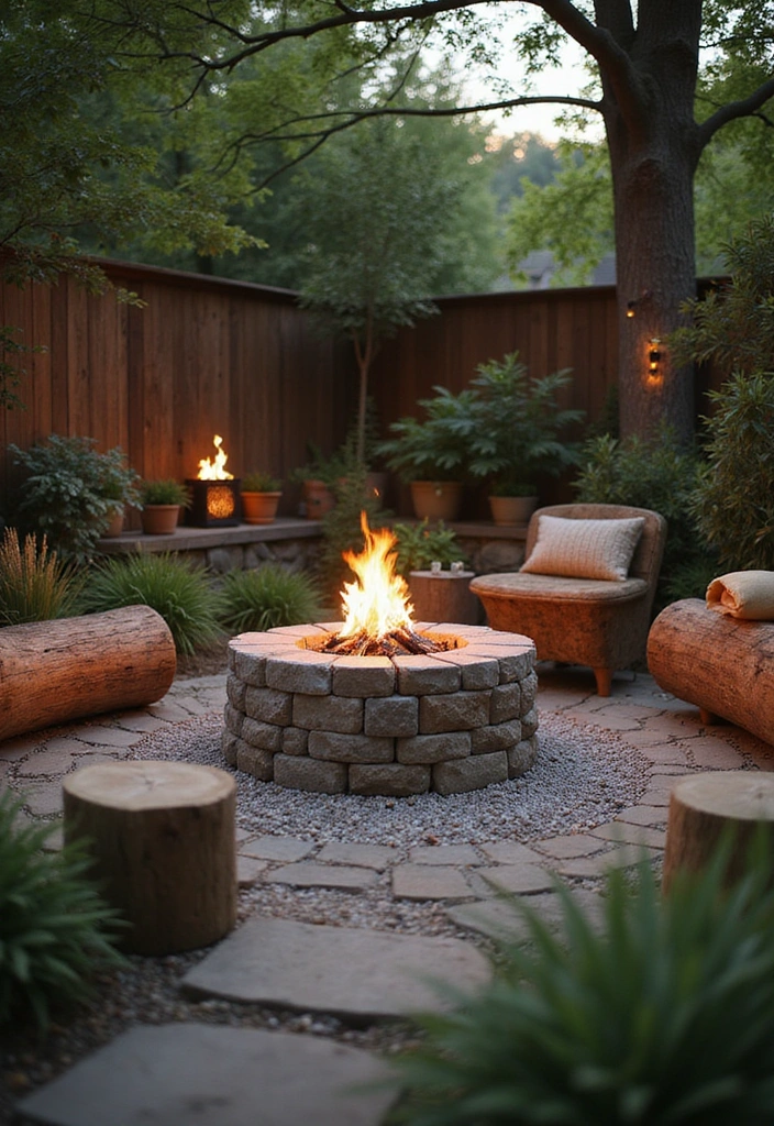 24 Minecraft Garden Ideas - 17. Blocky Fire Pits