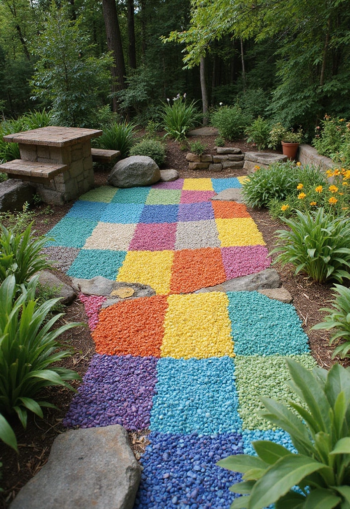 24 Minecraft Garden Ideas - 6. Pixel Art Garden Mosaics