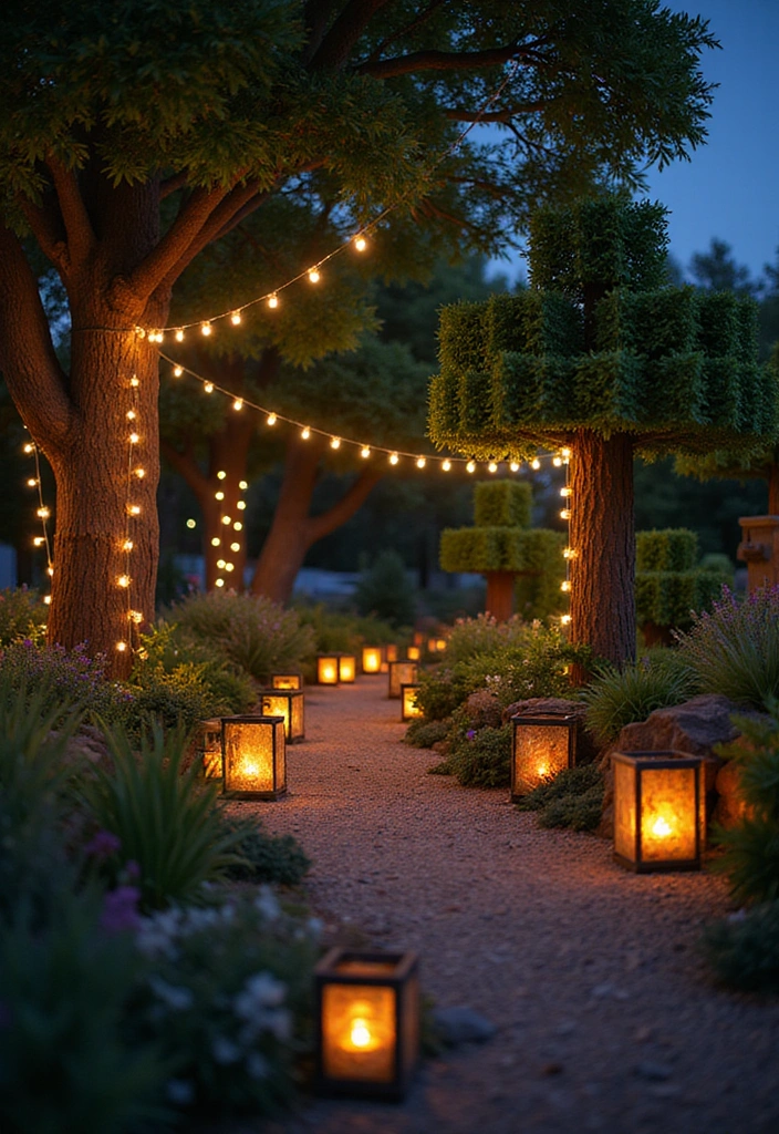 24 Minecraft Garden Ideas - 9. Garden Lighting with a Twist
