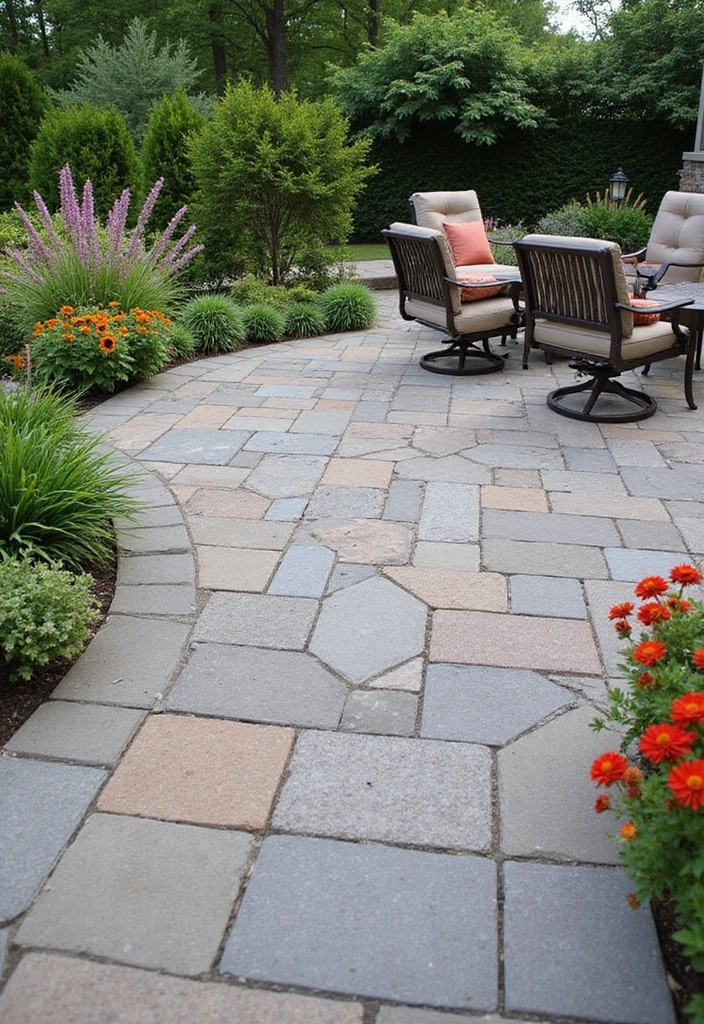 24 Paver Patio Ideas for Sustainable Outdoor Living - 11. Textured Paver Designs