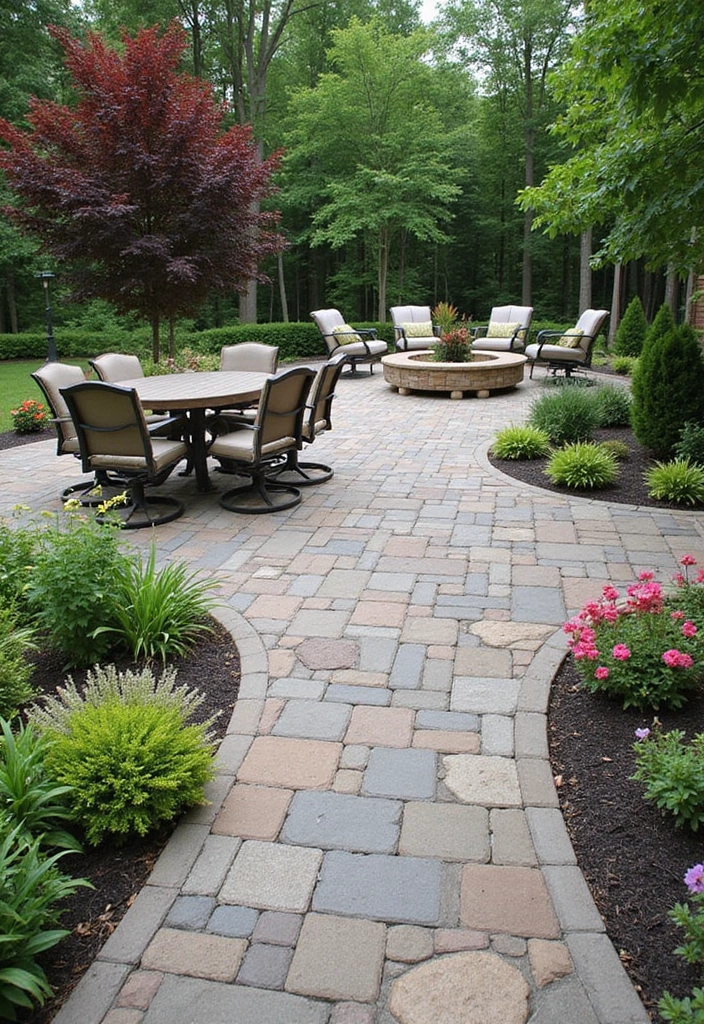 24 Paver Patio Ideas for Sustainable Outdoor Living - 13. Paver Patio with Unique Shapes