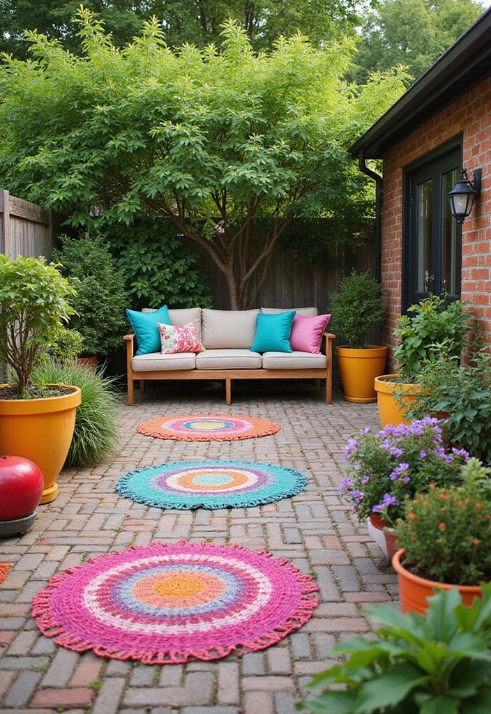 24 Paver Patio Ideas for Sustainable Outdoor Living - 19. Paver Patio with Colorful Accents