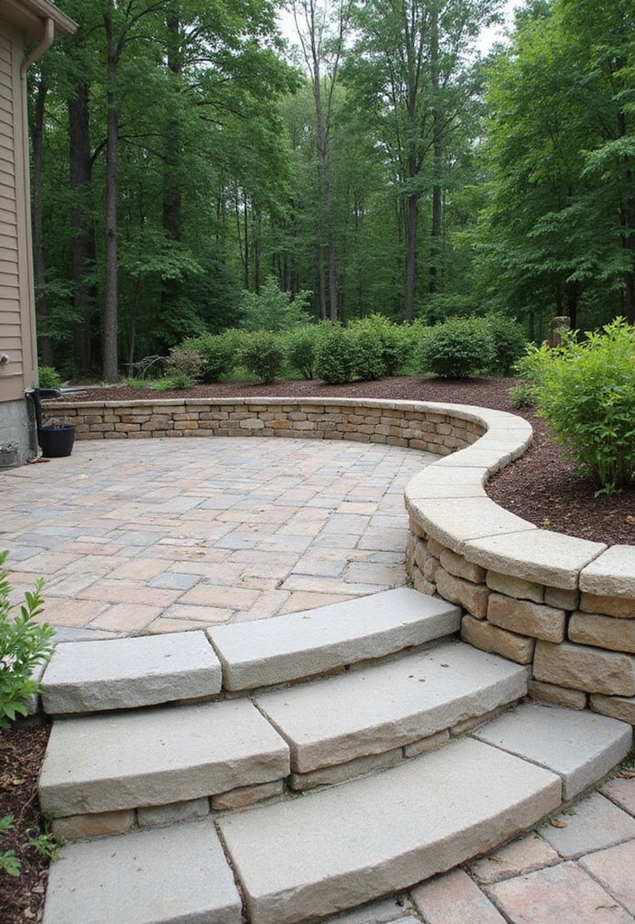 24 Paver Patio Ideas for Sustainable Outdoor Living - 20. Paver Patio with Natural Stone Borders