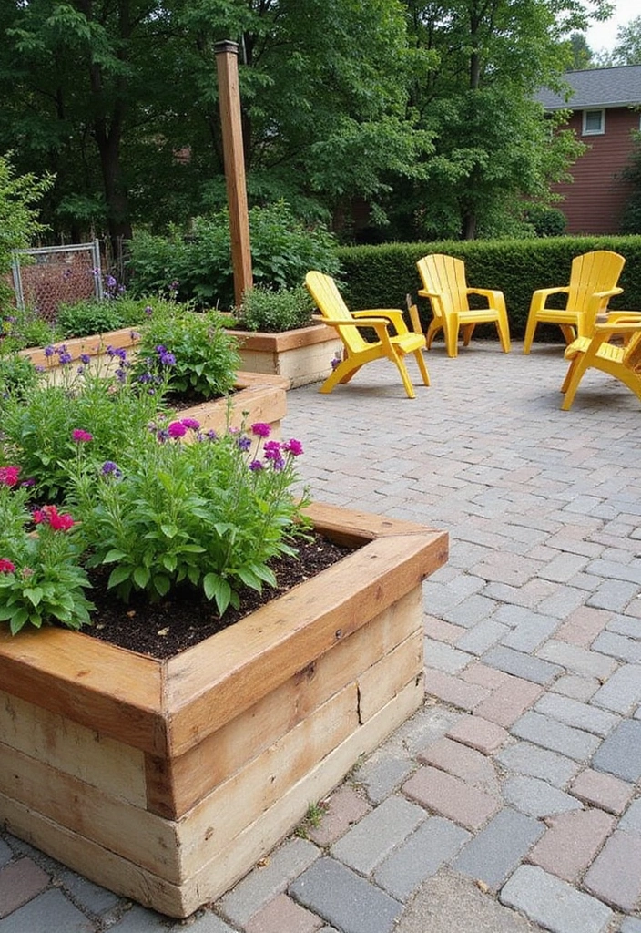 24 Paver Patio Ideas for Sustainable Outdoor Living - 3. Paver Patio with Built-in Planters