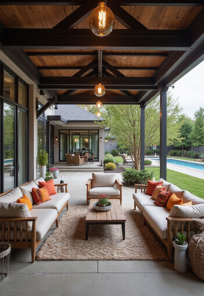 25 Pool Pavilion Ideas for Luxurious Outdoor Living - 9. Industrial-Style Pavilion